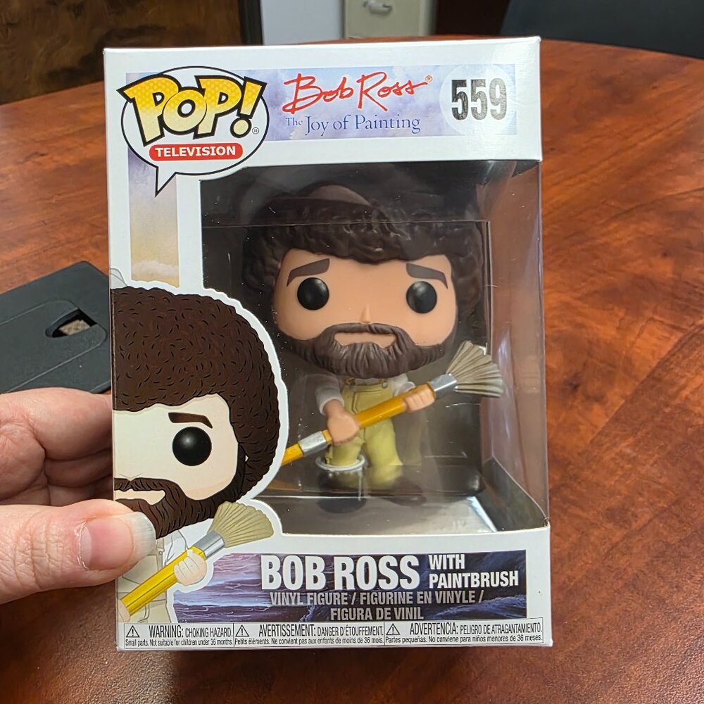 New Funko Pop TV: Bob Ross with Paintbrush Vinyl Figure #559